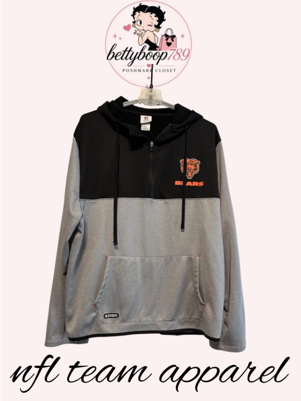 NFL Chicago Bears Gray & Black Combine Authentic Pullover